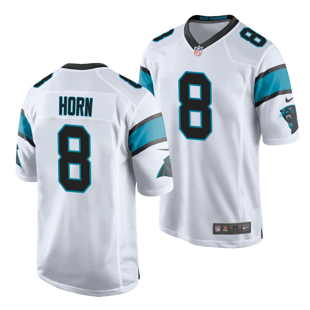 Men Carolina Panthers #8 Jaycee Horn Nike White Game Player NFL Jersey
